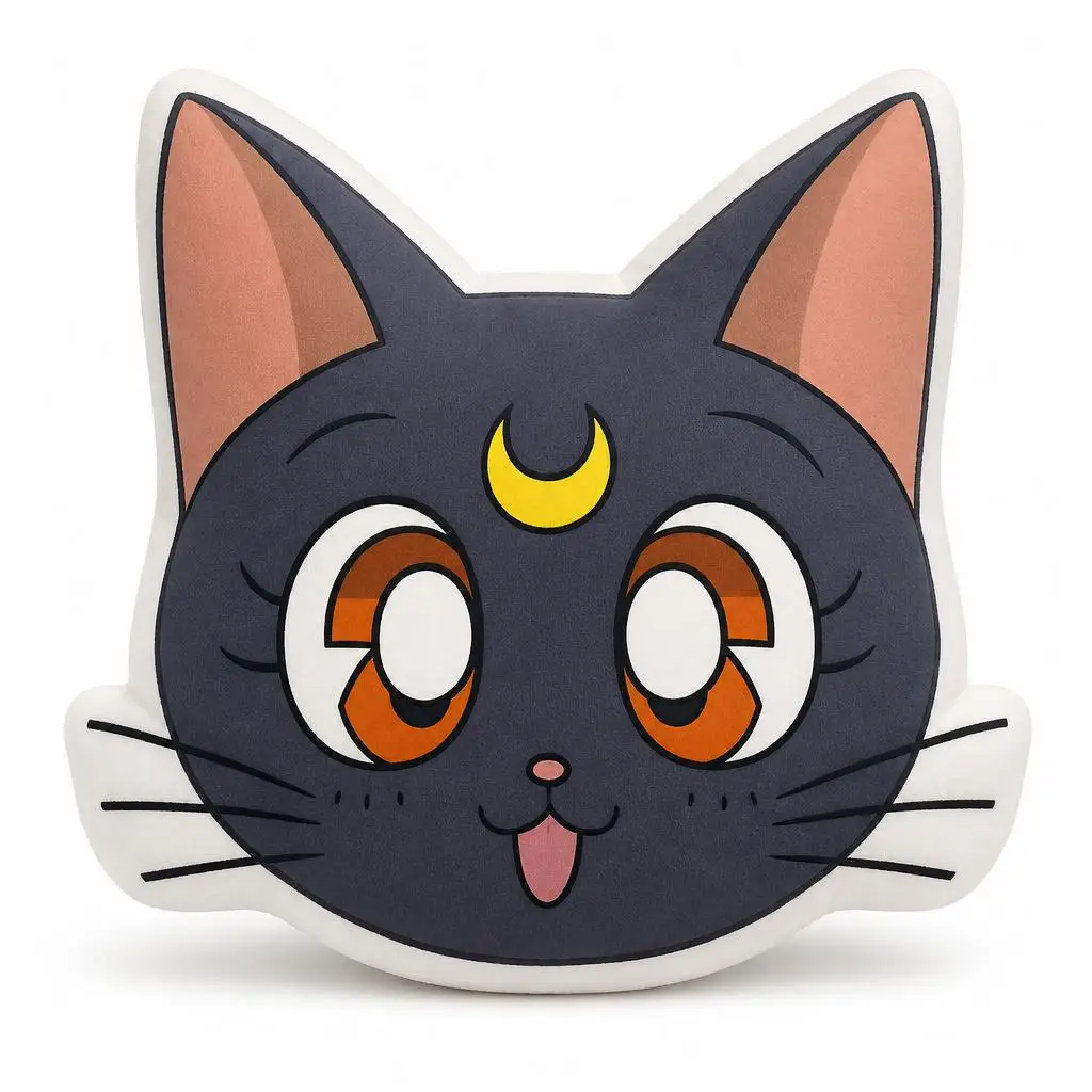 Luna Cat Monn Girl Plush Pillow Cushion Irregular Stuffed Throw Pillow Home Decor Gift Sofa Bed Couch