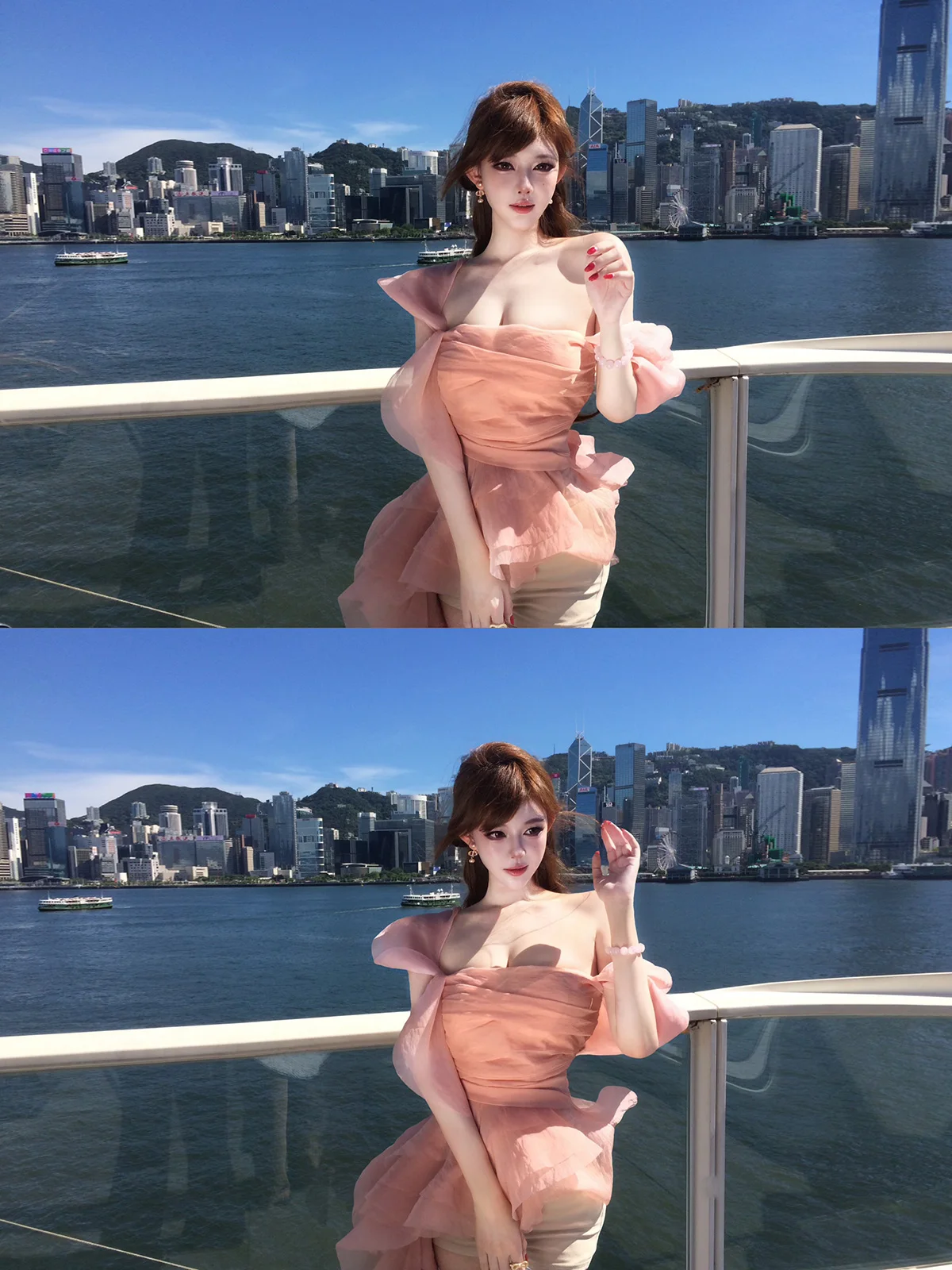 

Original Heavyweight Early Autumn Fairy Top in Soft Peach Pink French Sle Women's ort Length Polyester Fiber Outerwear