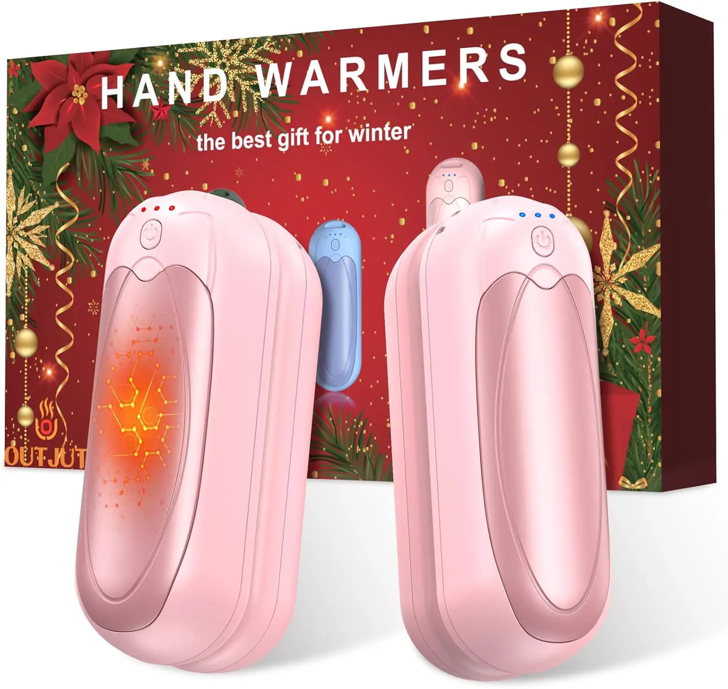 

Rechargeable Hand Warmers 2 Pack, 7000mAh Portable Heater with 3 Heat Levels, Ideal Gift for Men & Women