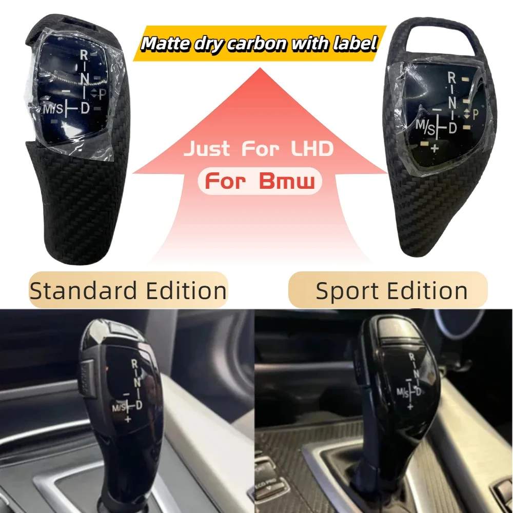 

Real Carbon Fiber Gear Shift Lever Knob Interior Replacement Cover For Bmw F30 F31 F32 F33 F36 F10 3 5 7 Series Just For LHD