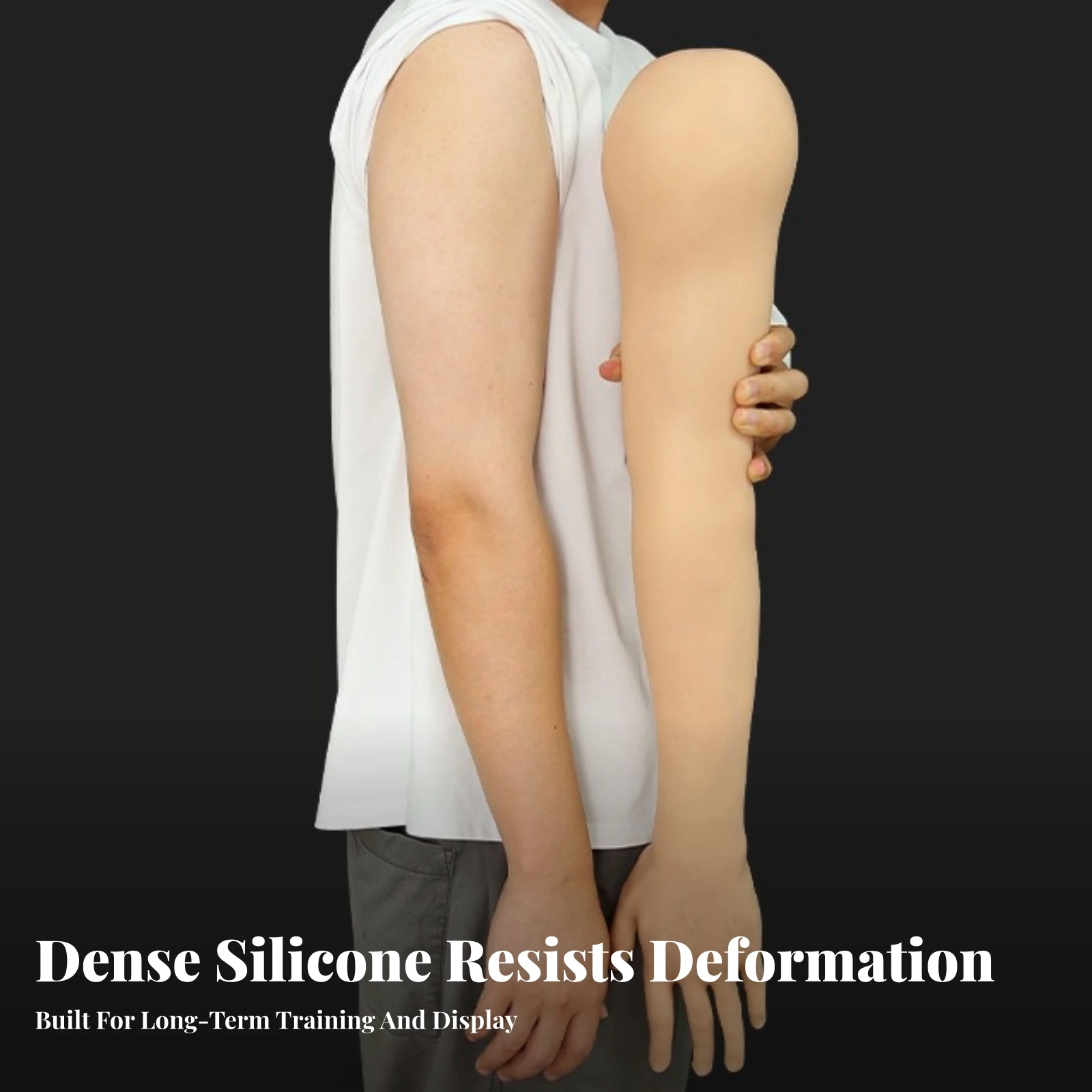 Silicone Arm with Hand Realistic Practice Arm with Hand Training Tool Flexible Easy to Clean for Tattoo Apprentices