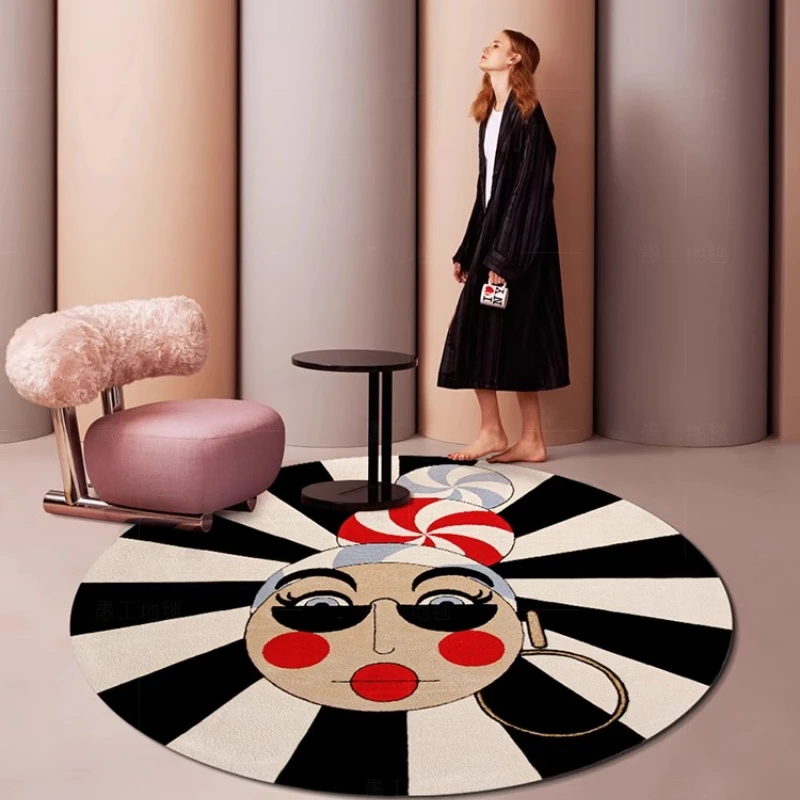 

European Living Room Carpet Round Fashion Art Soft Mat Suitable Office Bedroom Swivel Chair Dressing Table Cloakroom Rug Ковер