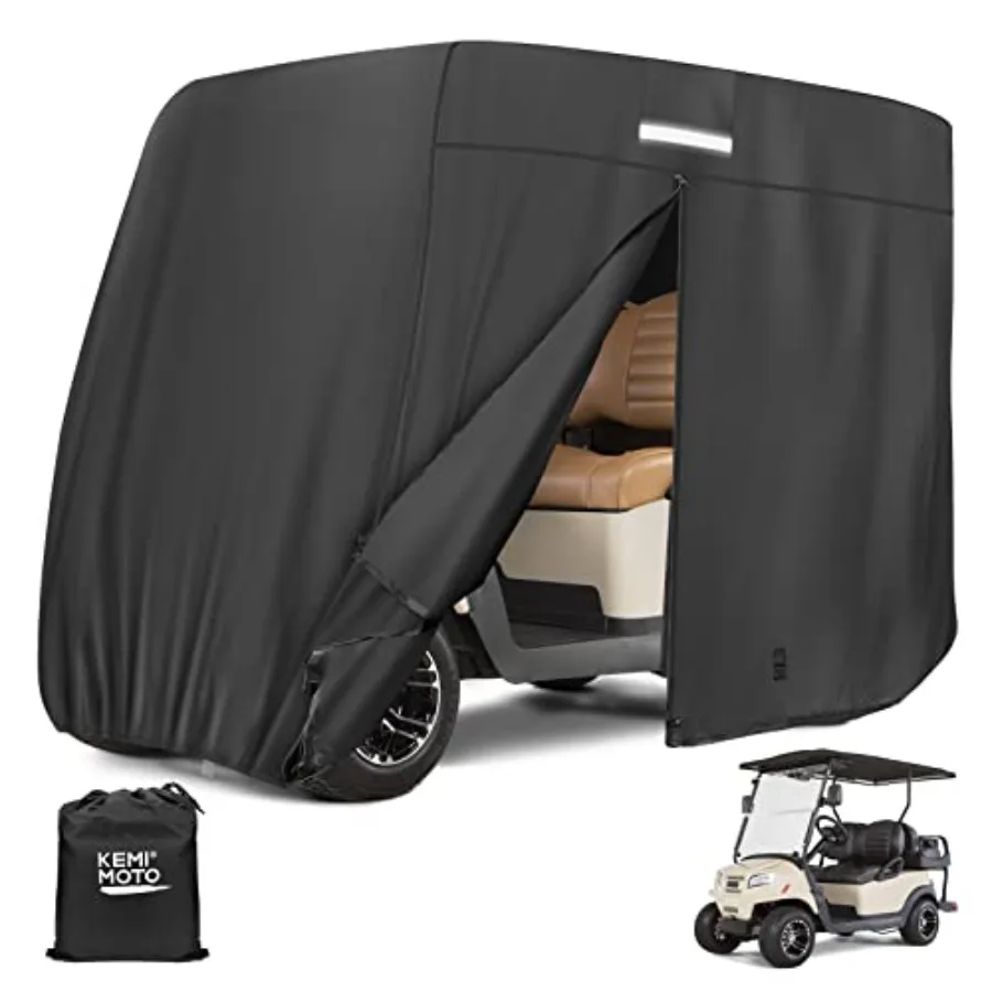 Golf Cart Cover, Universal Heavy Duty Large 2/2+2/4-Seater Golf Cart Rain Cover with Storage Bag Compatible with EZGO Club Car