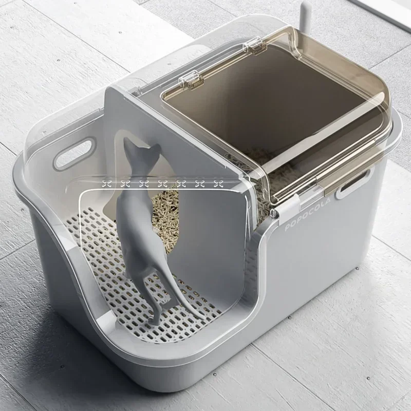 Litter Box Corridor Type Fully Enclosed Splash-Proof Deodorant Cat Litter Basin Corridor Oversized Cat Toilet Pet