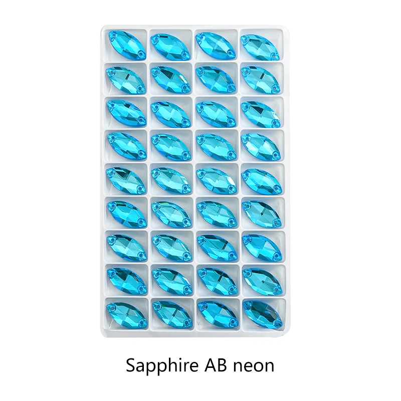 BOBOHOO Navette Mehrfarbige Glas-Nähsteine, Kristall-Flachsteine zum Aufnähen, Strass-Steine für DIY-Kleidung, Hochzeitskleider – Detail 16