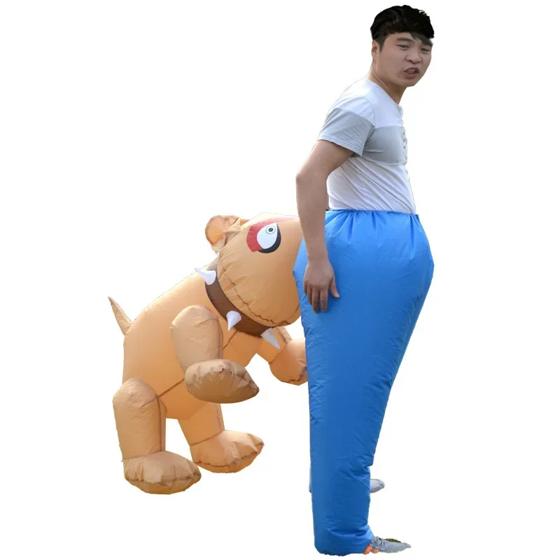 New Inflatable Dog Bites the Buttock Costume Toy Funny Christmas and Halloween Are Conspicuous Outdoor Clothing For Adult Gifts