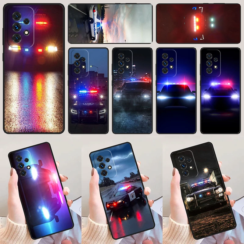 Police Cars Light At Night phone case For Samsung Galaxy A42 A31 A40 A51 A71 A32 A80 A91 A52 A72 A20e A21S A50 A70 A11 A12 Cover