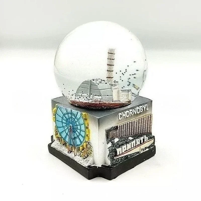 Crystal Ball Chernobyl Snow Globe Handmade Model Home Decoration Desktop Ornament Brithday Christmas Gift