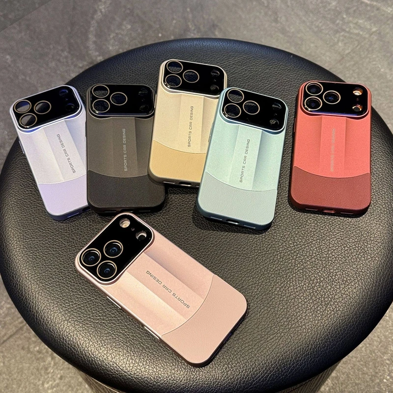 HOCE Luxury Matte Splicing Leather Phone Case For iPhone 17 Air 16 15 14 13 12 Pro Max Lens Protection Shockproof Hard PC Cover
