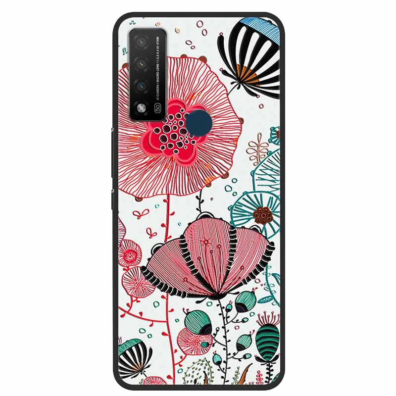3D Emboss Case For TCL 20 R 5G Case Relief Flower Floral Silicone Soft Back Cover Capa For TCL 20 R Phone Case Cover Funda Coque
