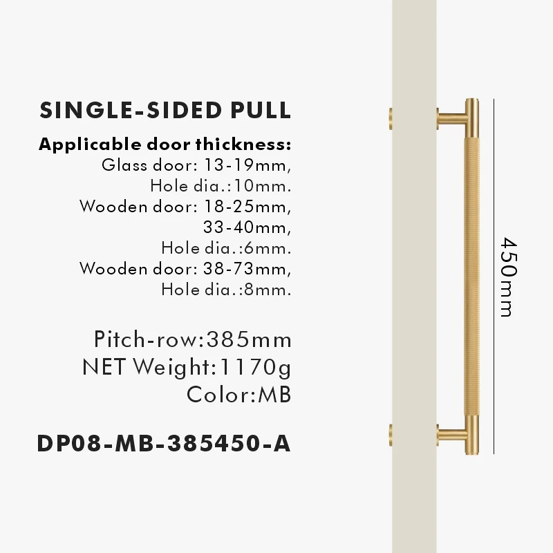 Nurlin Messing Deur Dubbel Enkelzijdig Gekartelde Trekstang Houten Poort Glazen Deur Doucheruimte Keukenapparaat Mat Goud Zwart Brons