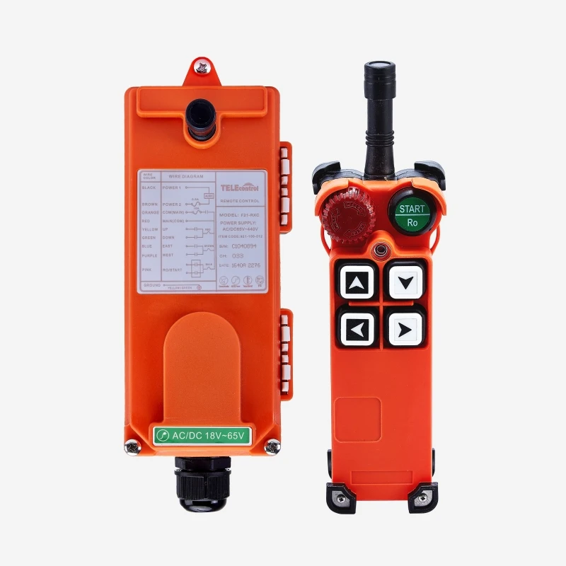 4 pushbuttons 1 steps Telecontrol F21-4S 4Way RC Radio Remote Control for Hoist Overhead EOT Crane