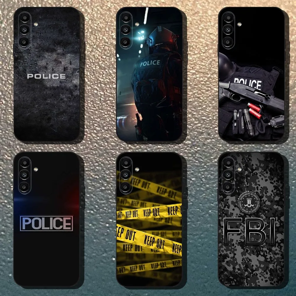 

Police FBI Swat Phone Case For Samsung Galaxy A13,A21s,A22,A31,A32,A52,A53,A71,A80,Soft Black Shell