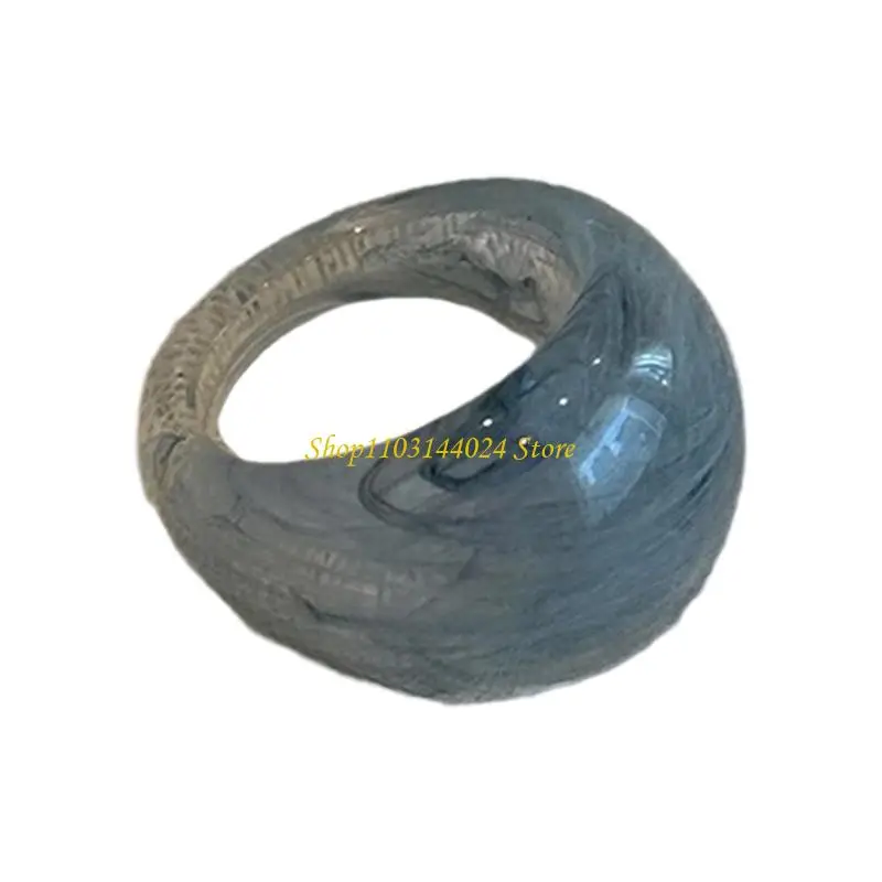 N5KE Resin Acrylic Thick Rings Modern Stackable Finger Rings Jewelry For Everyday