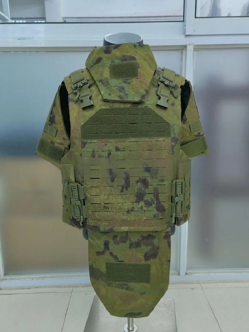 Bulletproof Vest NIJ IIIA Body Armor Full Protection FG Camouflage Stops9mm&.44 Mag Tactical Plate Carrier for Safe Self Defense