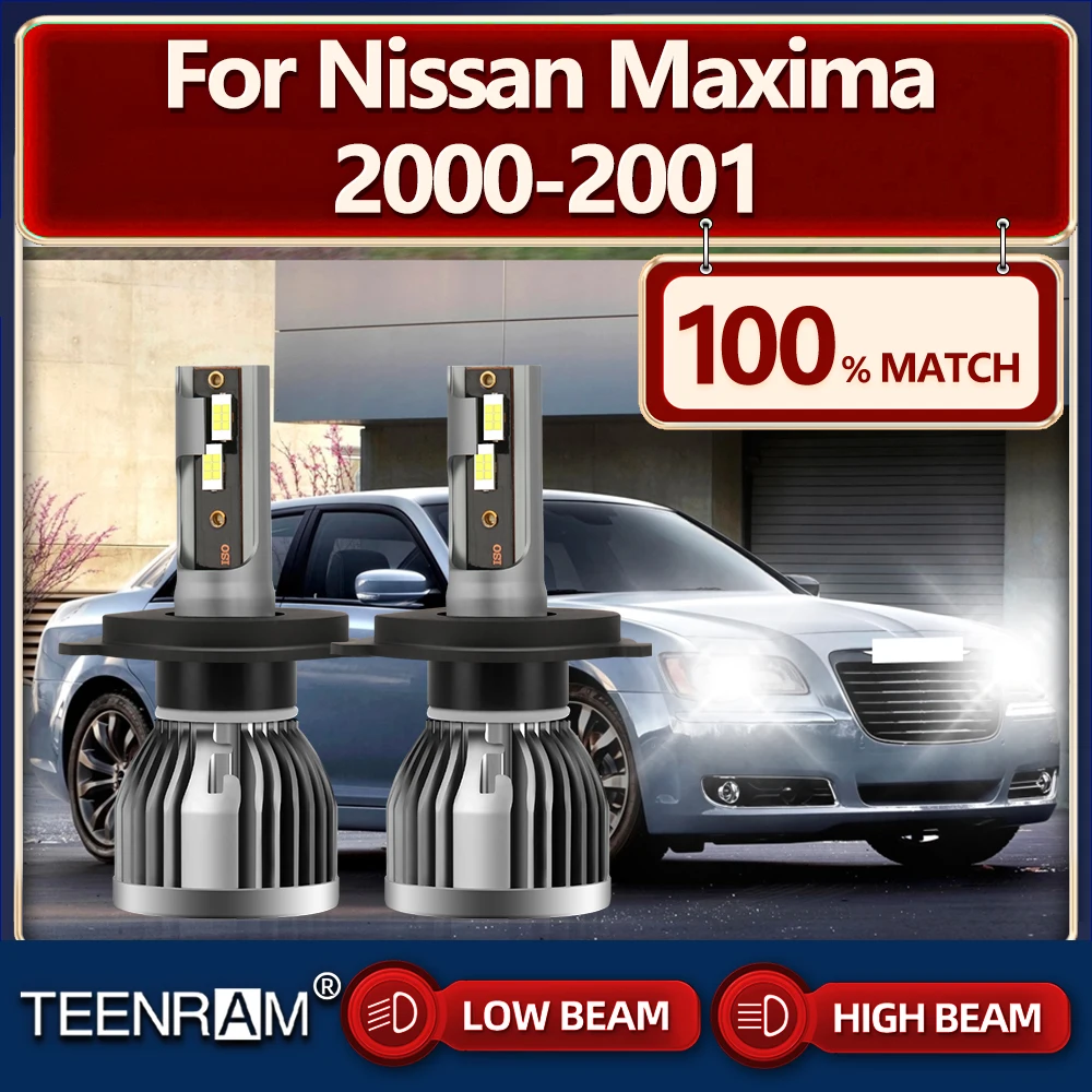 

120W Canbus LED Headlight Bulbs 20000LM Super Bright Car Headlamps 6000K White Auto Lamps 12V For Nissan Maxima 2000 2001