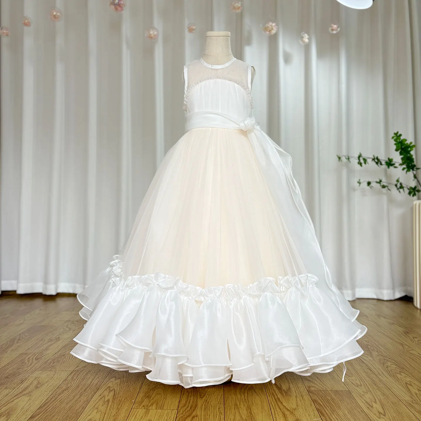 Jill wünschen elegante arabische rosa Mädchen Kleid Bänder Dubai Baby Kinder Prinzessin Geburtstag Hochzeits feier Ball Abendkleid j101