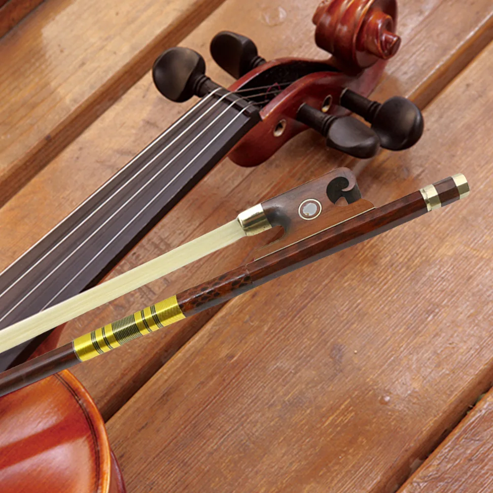 Violin Bow, 4/4 Size, High-End Snakewood, Horn Shape Frog, Mongolian Horsehair, Professional Quality, Durable and Elegant Design