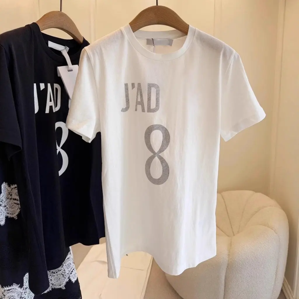 

Shenzhen Nanyou Women's Classy Short-Sleeved T-Shirt Summer New Style D Family Letter Printed Loose Cotton Top Trendy
