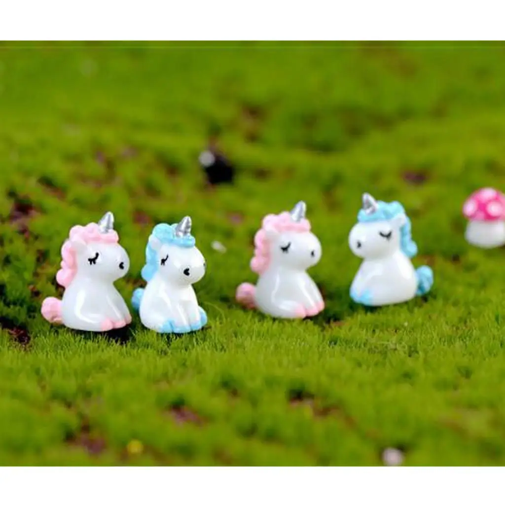 

Fairy Garden Miniatures Resin Unicorn Figure Doll House Ornament Kit for Plant Pot Decoration and Gifts