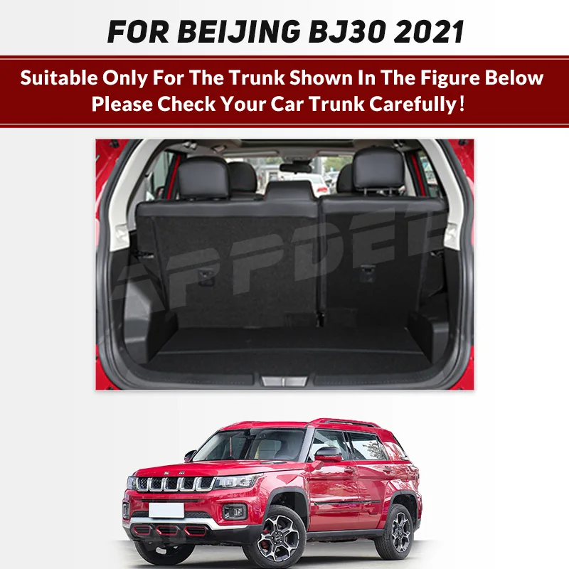 Auto Full Coverage Trunk Mat For Beijing BJ30 2021 Leather Car Boot Cover Pad Cargo Liner Interior Protector Accessories