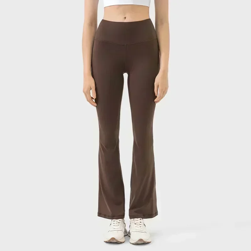 Lemon Groove Women High Waist Elasticity Flared Pants Running Sports Fitness Yoga Leggings Slim Was Thin Tight Wide Legs Pants