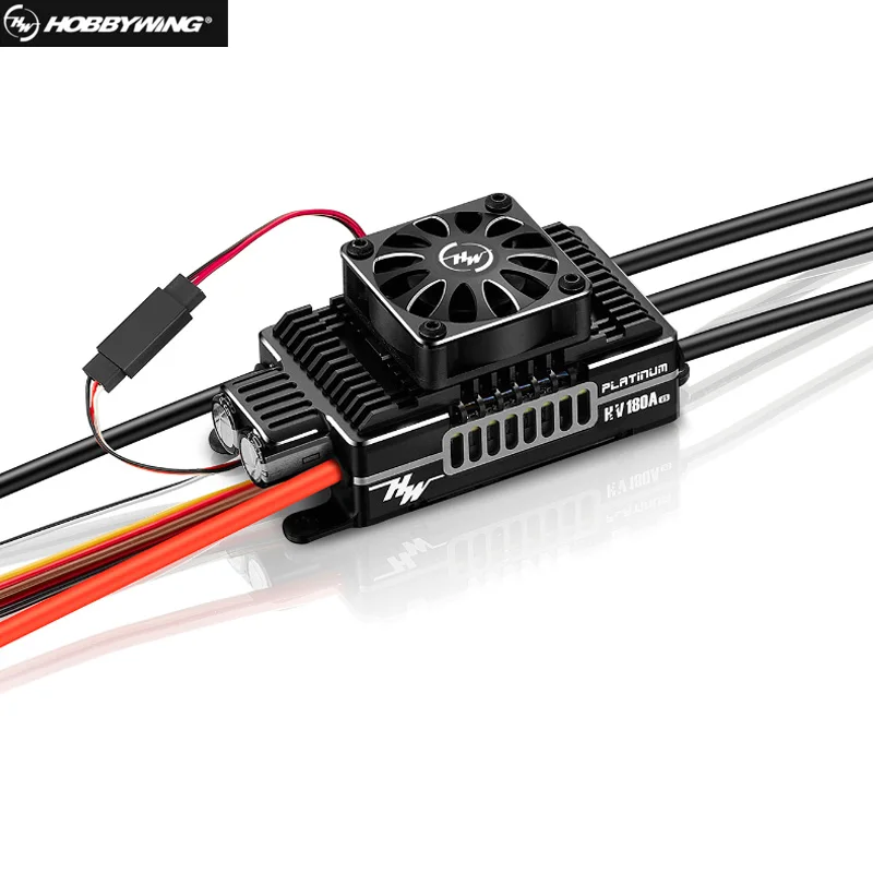 

HobbyWing Platinum HV 180A V5 6-14S ESC High Voltage ESC for 550 580 600 700 Class Electric Helicopter Main Rotor or Fixed-Wing