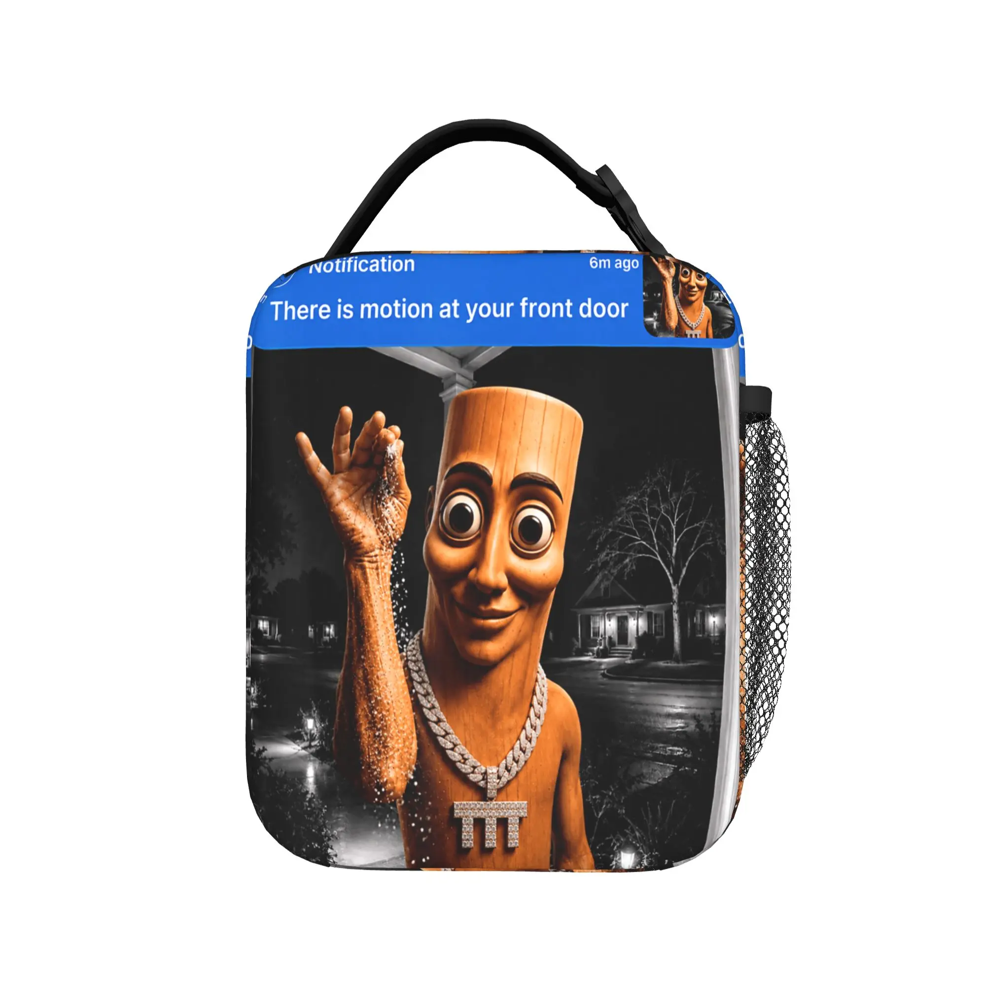 There is Motion at Your Front Tung Tung Sahur Money Lunch Bag  Picnic Lunch Box For Men Aesthetic Custom Thermal Tote Handbags