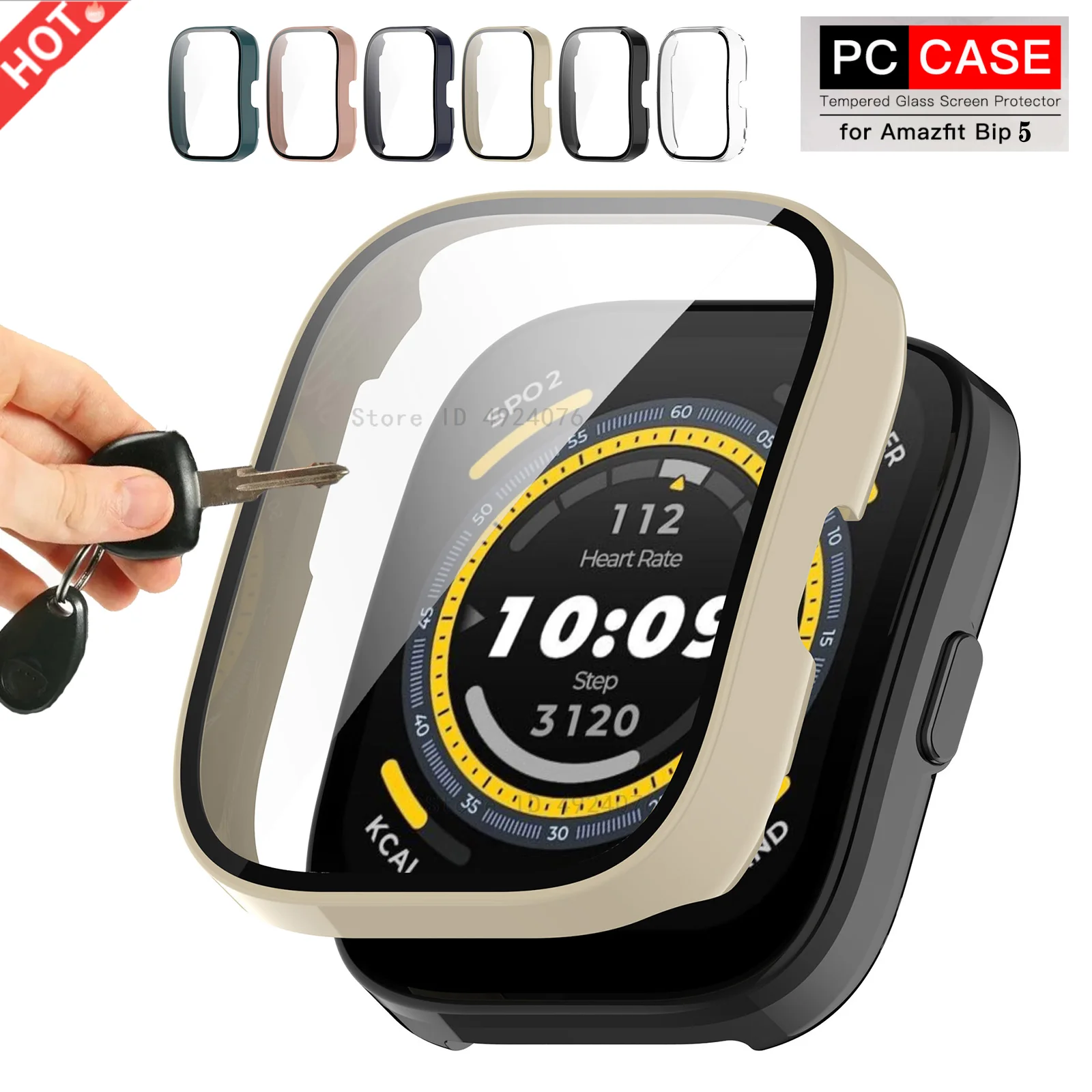 Screen Protector Case Tempered Glass for Huami Amazfit Bip 5 PC Protector Frame Bumper for Amazfit Bip 5 Smart Watch Accessories