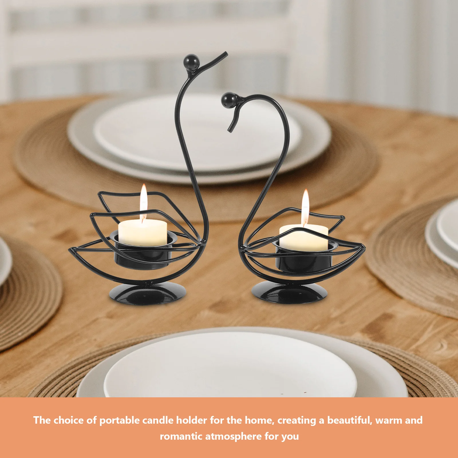

2Pcs Holders Iron Metal Desktop Decor for Table Centerpiece Vintage Candlestick Holder Home Wedding Party Decoration