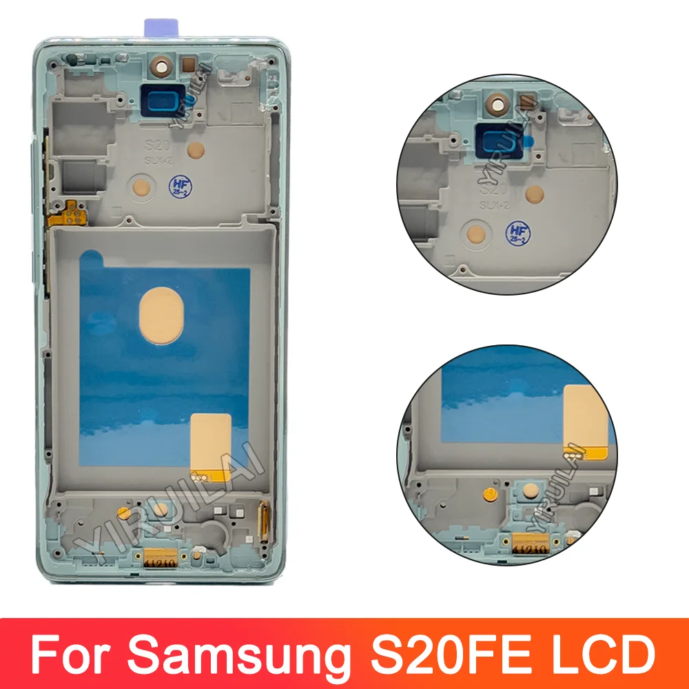 TFT LCD do Samsung Galaxy S20 FE z ramką, LCD do Samsung S20FE G781B G780 Wyświetlacz dotykowy Digitizer Ekran zastępczy