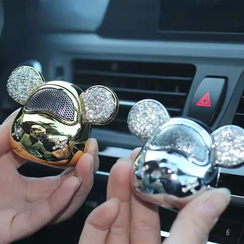 Creative Car Air Freshener Crystal Bear Auto Air Conditioning Air Outlet Fragrance Clip Decoration Ornaments Car Perfume Gift