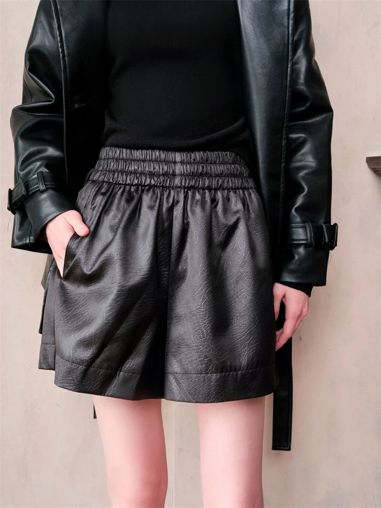

High Waist Textured Short Pants Casual Loose Fit Straight Leg Polyester Fabric Spring 2026 New Style CHILL ZOEY Shorts