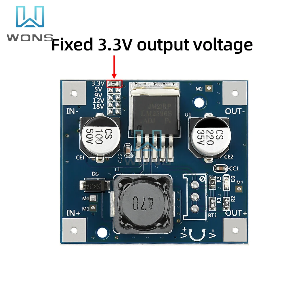 DC 3-40V naar 3,3V/5V/9V/12V/18V Step-down Power Module LM2596 Step-down Module DC1.5-35V Verstelbare Spanning Power Module ﻿