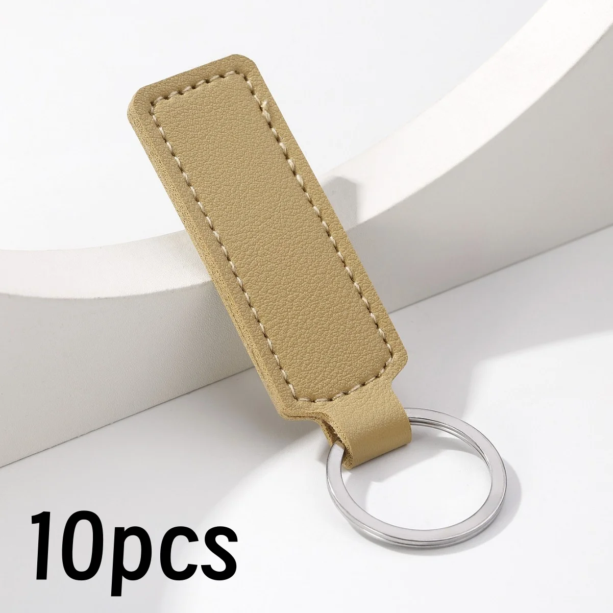 10Pcs Bright PU Leather Keychain Set