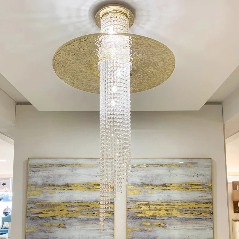 Nordic New Design Luxury Crystal Pendant Lamp Cristal Lustres Led Home Decoration Ceiling Chandelier Gold for Villa Apartment