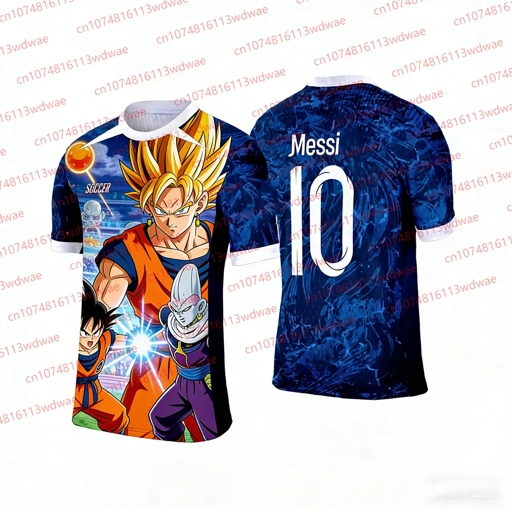 

Dragon Ball Football Jersey Set Messi 10 Special Edition Jersey Guko Football Jersey Men Outdoor Sport Quick-drying T-shirt