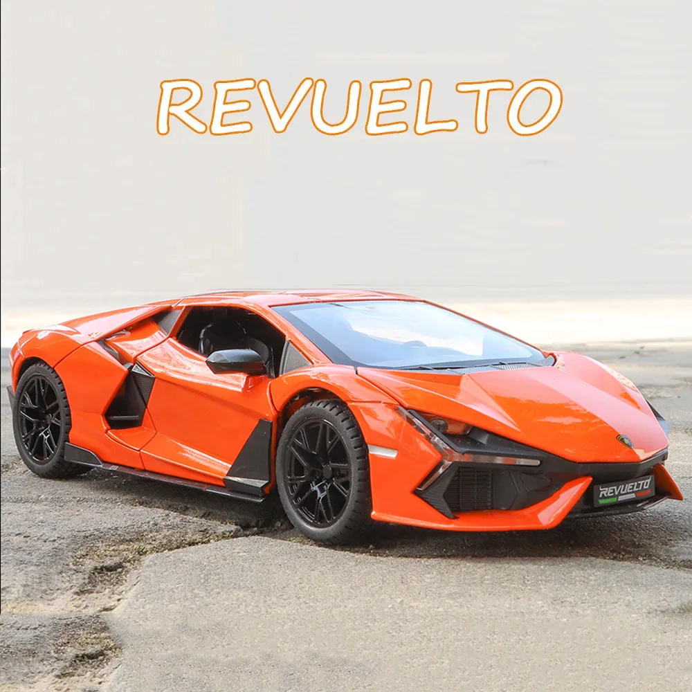 

Машинки-модели 1:24 Revuelto SCV12 из сплава, литые под давлением, игрушки, уличные автомобили со светом и музыкой, резиновые шины, модель транспортного средства для мальчиков, праздничные подарки