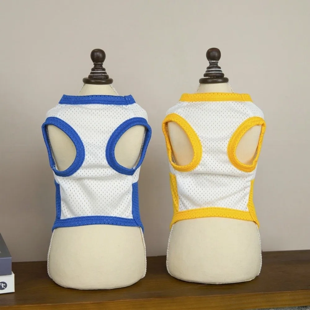 

Casual Style Two-Tone Design Pet Mesh Vest Lightweight Comfortable Fit Dog T-Shirt Thin Breathable Dog Cooling Vest Daily Walk