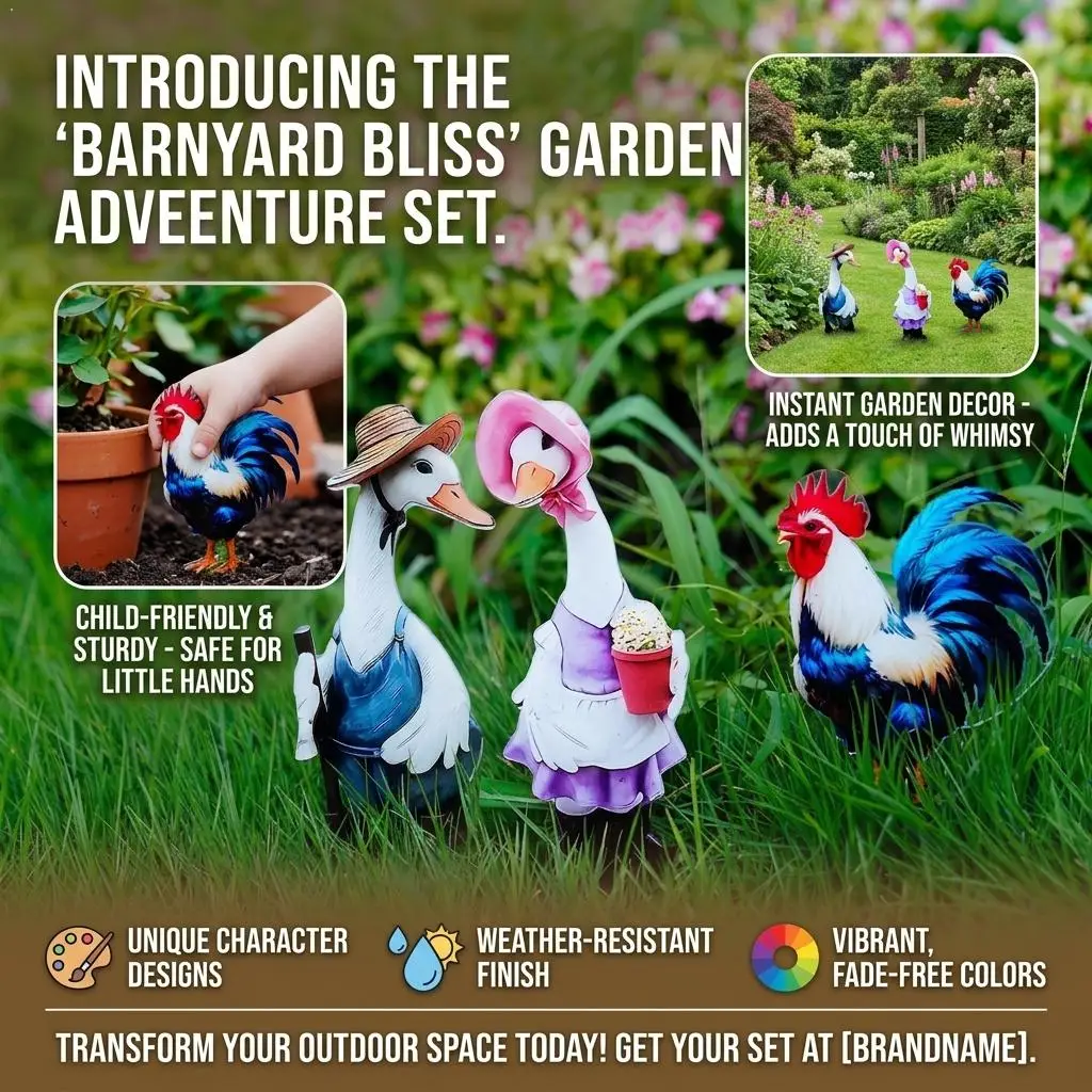 Cartoon Duck 2D Acrylic Outdoor Garden Landscape Decoration Creative Welcome Sign Modern Simple Style Home Decor