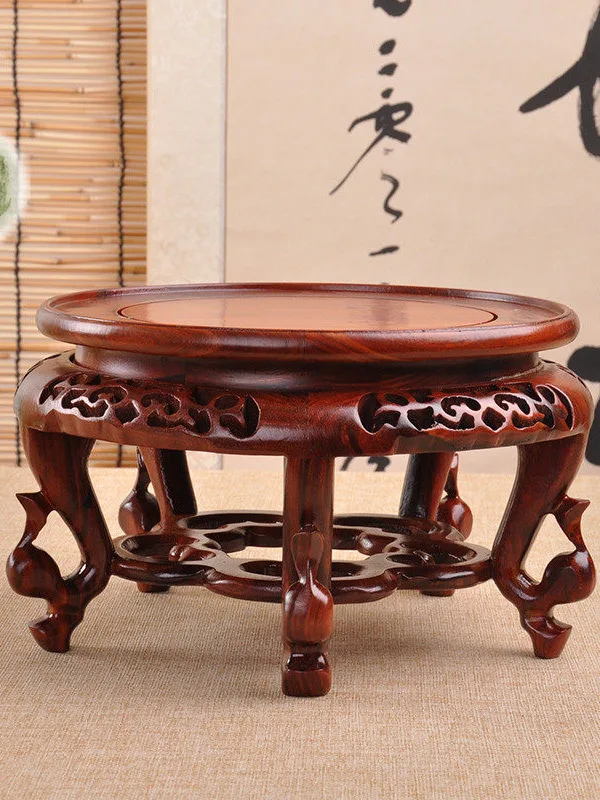 

Круглая полая деревянная скульптура из африканского черного эбенового дерева, декор для дома, подставка для аквариума, ваза для цветов, поднос для бонсай, резное изделие, деревянная резьба