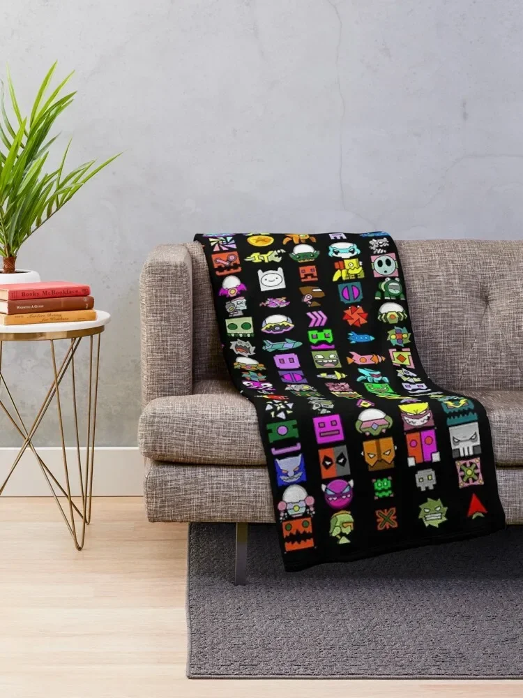 Geometry Dash Throw Blanket Hairy Luxury Luxury Thicken Blankets