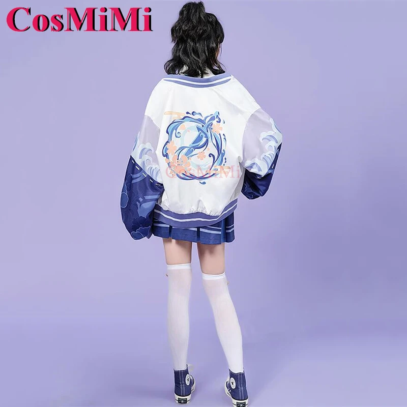 CosMiMi Kamisato Ayato Cosplay Genshin Impact Costume Derivative Product Preppy Style Coat Daily Outfit Party Role Play Clothing