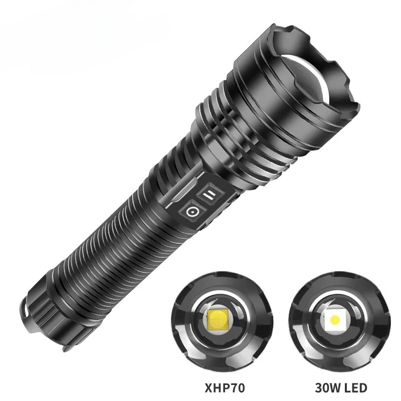 

XHP70 strong light flashlight supports output outdoor waterproof adventure 30W white laser remote flashlight