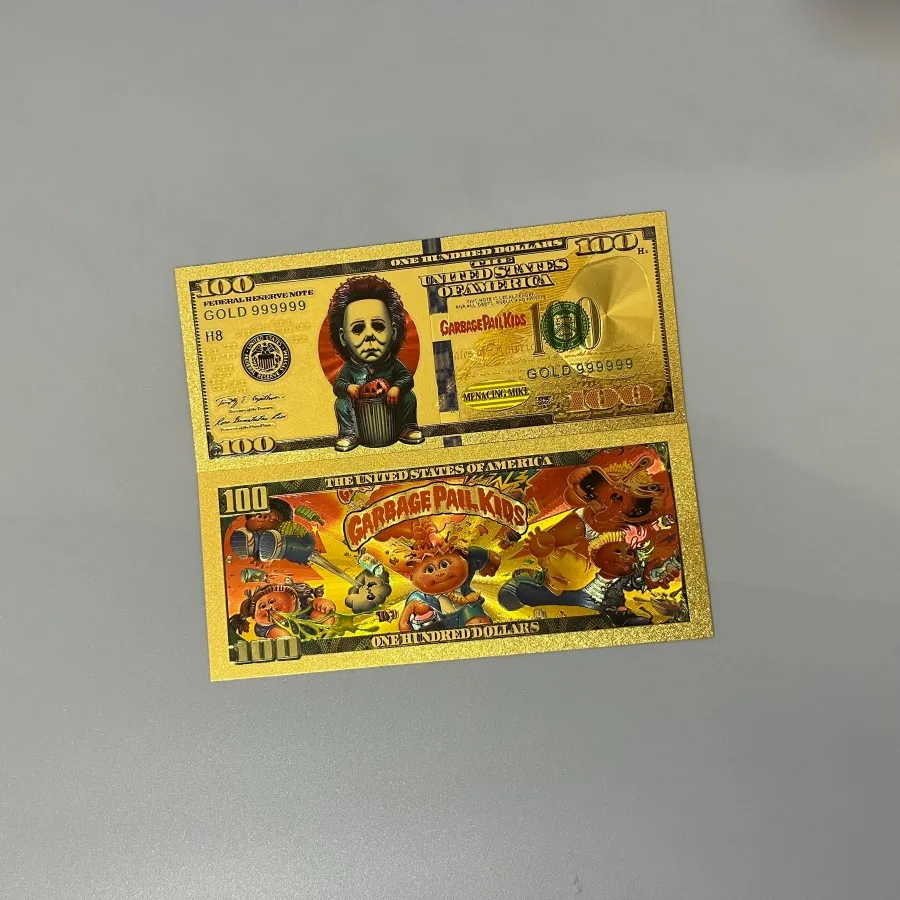 الولايات المتحدة الكرتون GARBAGEPAILKIDS الذهب احباط الأوراق النقدية أنيمي الأوراق النقدية لمحبي جمع فاتورة مطلية بالذهب الهدايا الحرفية مينيسو
