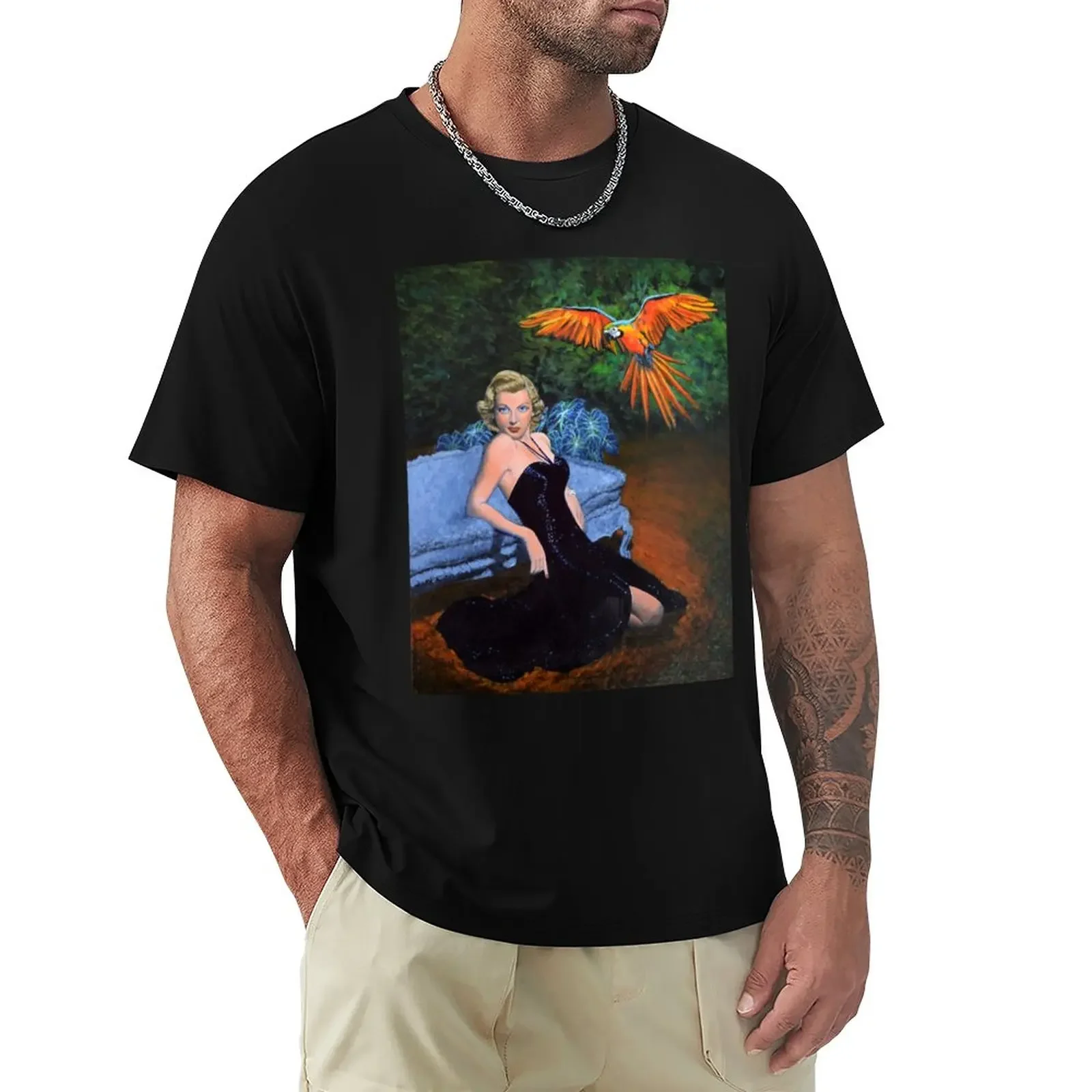 Jungle Hideaway - macaw movie star T-Shirt Aesthetic clothing for a boy plus sizes t shirts for men cotton