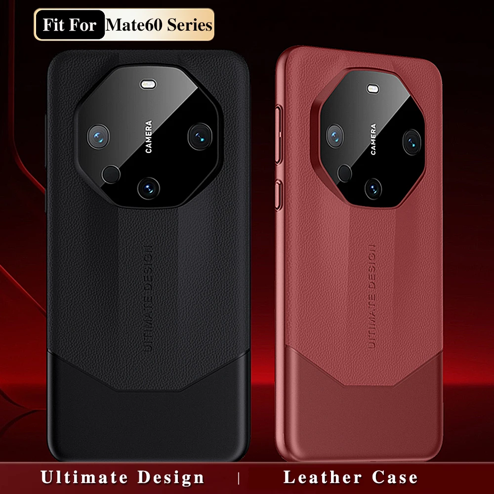 

Оригинальный кожаный чехол для телефона Huawei Mate 60 Pro 60RS, текстурированный чехол из воловьей кожи для Mate60Pro + роскошный чехол с максимальным дизайном