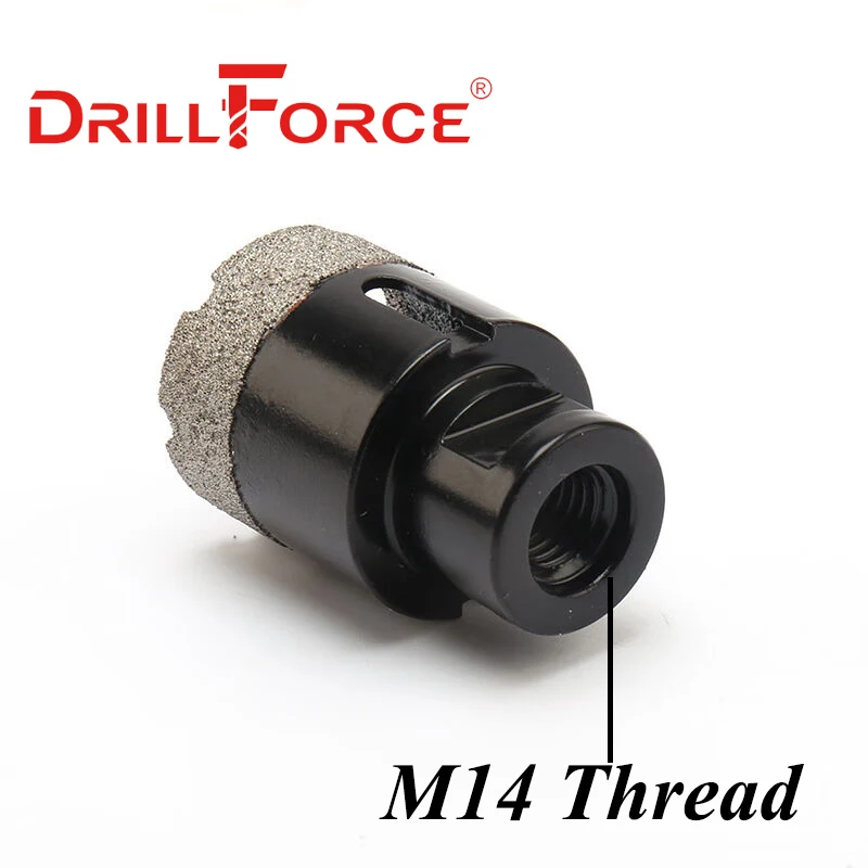 Drillforce M14 موضوع الحفر الأساسية بت هول المنشار بلاطة من البورسلين حجر الرخام البناء الجاف فراغ صنع من النحاس الماس لقمة ثقب