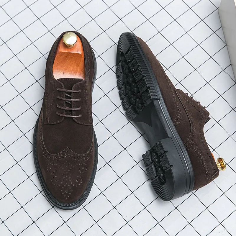 

Men's Vintage Brogue Oxford Shoes Large Sizes Classic Wingtip Dress Shoes Durable Rubber Comfortable Business Footwear Casual