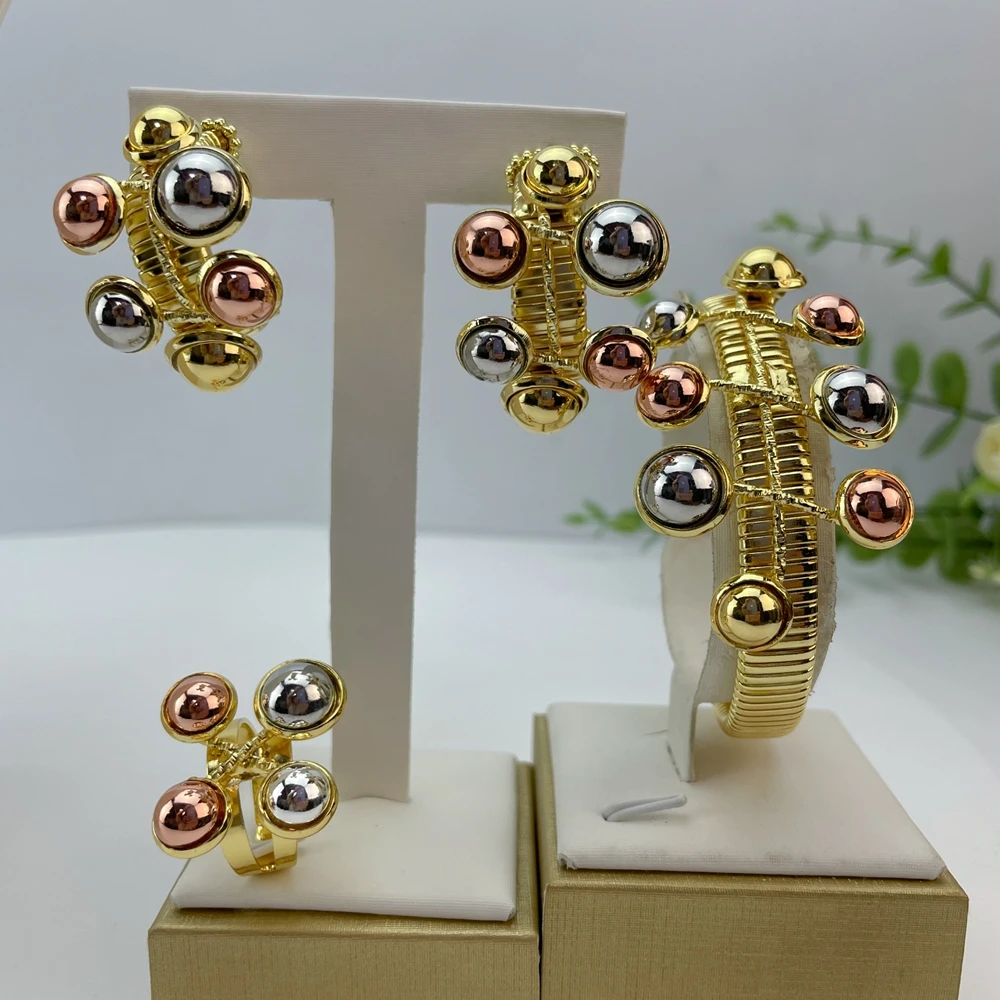 

Luxury Quality African Bride Brazilian Simple Style Necklace Jewelry Set For Women Party Gifts FHK29112